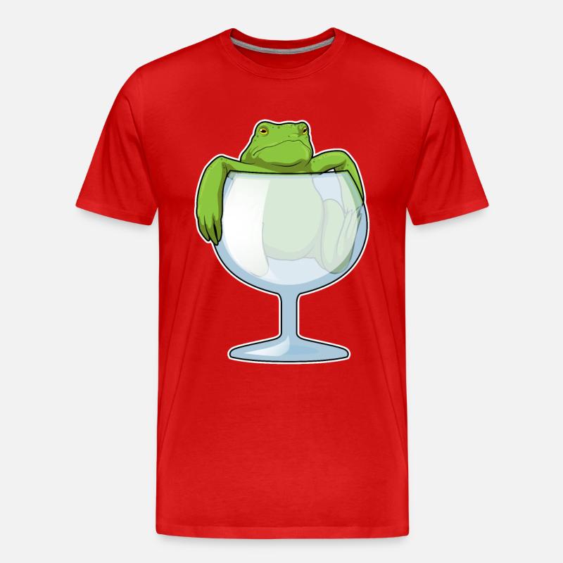 Frosch Weinglas - Männer Premium Bio T-Shirt - Rot