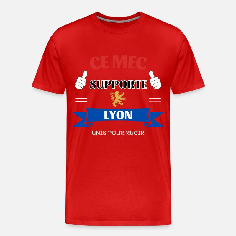Ce mec supporte Lyon - T-shirt bio Premium Homme - rouge