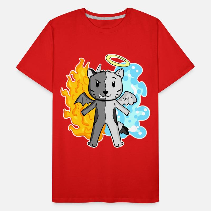 Chat Cat Breed Devon Rex - Ange et Diable T-shirt bio Premium Homme
