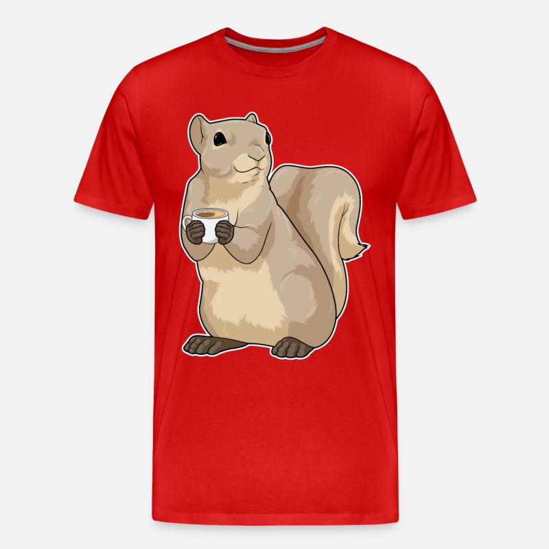 Eichhörnchen Kaffee Tasse - Männer Premium Bio T-Shirt - Rot
