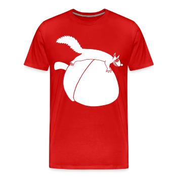 Das Eichhörnchen gegen die Eichel (weiß) - Männer Premium Bio T-Shirt - Rot - Vorne - Damien (186cm)