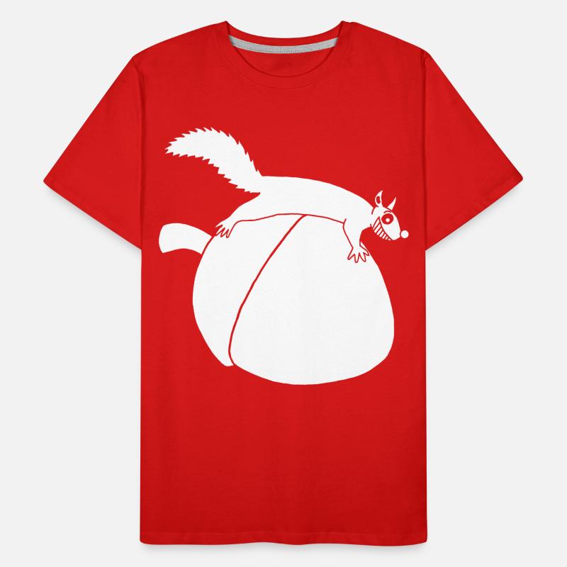Das Eichhörnchen gegen die Eichel (weiß) Männer Premium Bio T-Shirt