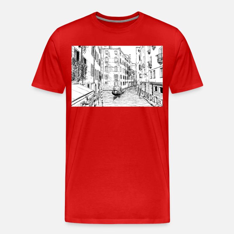 Venedig - Männer Premium Bio T-Shirt - Rot