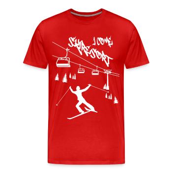 Ski resort I'm coming ! - Men's Premium Organic T-Shirt - red - Front - Damien (186cm)