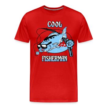 Homme pêcheur cool - T-shirt bio Premium Homme - rouge - Devant - Damien (186cm)