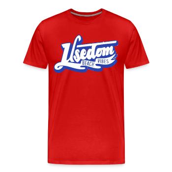 Island of Usedom Shirt - Men's Premium Organic T-Shirt - red - Front - Damien (186cm)