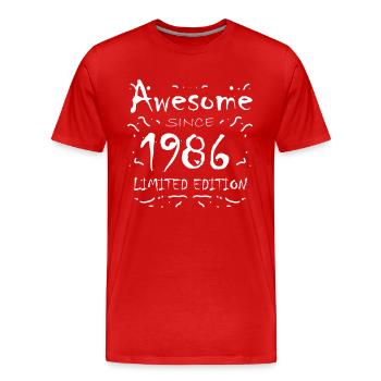 1986 - Jahrgang 1986 - Fantastisch seit 1986 - Männer Premium Bio T-Shirt - Rot - Vorne - Damien (186cm)