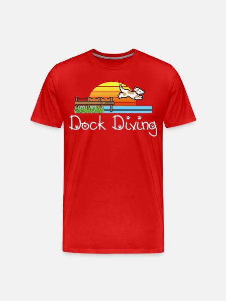 Dog Dock Diving - Men's Premium Organic T-Shirt - red