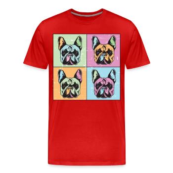 Bulldogs Image Abstract - T-shirt bio Premium Homme - rouge - Devant - Damien (186cm)