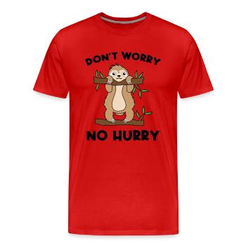 Animal Jungle Statement Sloth Relax Jungle - Men's Premium Organic T-Shirt - red - Front - Damien (186cm)