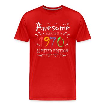1970 - Men's Premium Organic T-Shirt - red - Front - Damien (186cm)