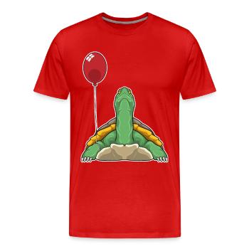 Turtle Balloon - Men's Premium Organic T-Shirt - red - Front - Damien (186cm)