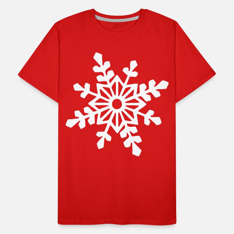 White snowflake Men's Premium Organic T-Shirt