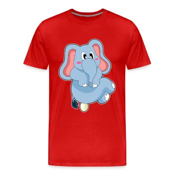 Elefant Ei - Männer Premium Bio T-Shirt - Rot - Vorne - Damien (186cm)
