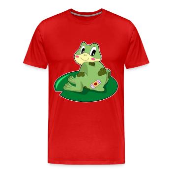 Frosch Pflaster - Männer Premium Bio T-Shirt - Rot - Vorne - Damien (186cm)