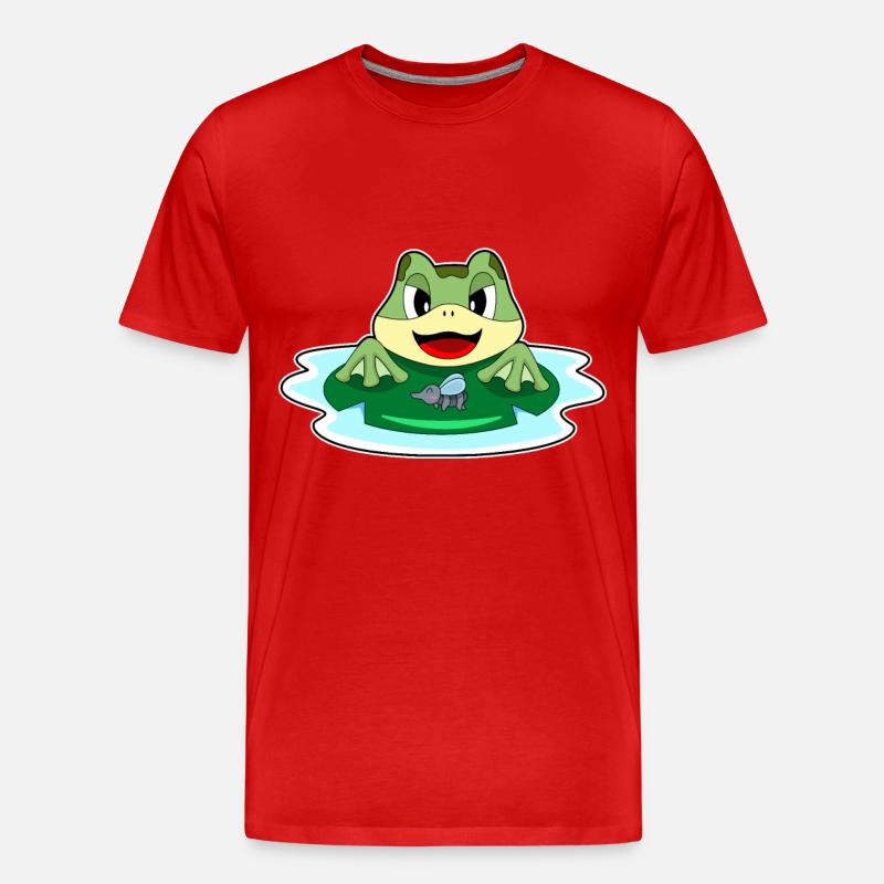 Frosch Fliege - Männer Premium Bio T-Shirt - Rot