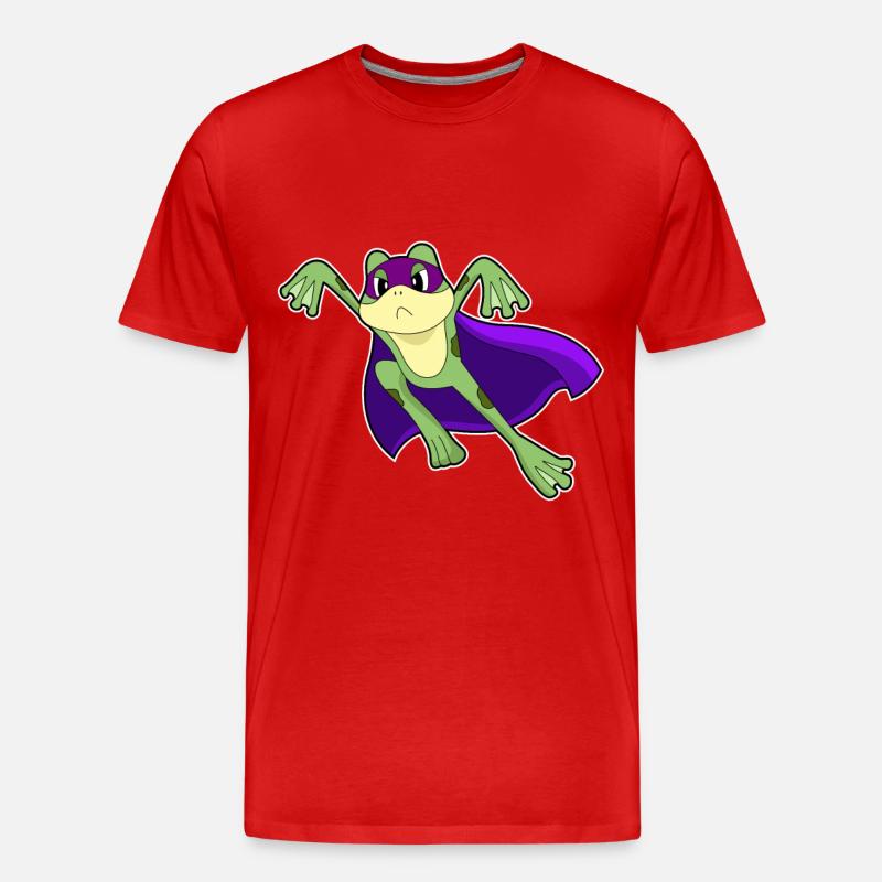 Frosch Held - Männer Premium Bio T-Shirt - Rot