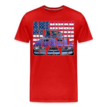 American Classic Muscle Car Script R6Z - T-shirt bio Premium Homme - rouge - Devant - Damien (186cm)