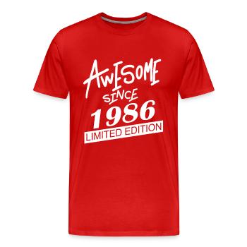 1986 - Jahrgang 1986 - Fantastisch seit 1986 - Männer Premium Bio T-Shirt - Rot - Vorne - Damien (186cm)