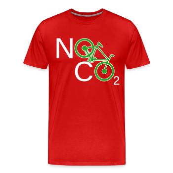 Pas de CO2 Bike Changement climatique VTT VTT E-Bike - T-shirt bio Premium Homme - rouge - Devant - Damien (186cm)
