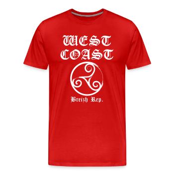 Westküste Breizh weiß - Männer Premium Bio T-Shirt - Rot - Vorne - Damien (186cm)
