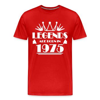 1975 - Jahrgang 1975 - Männer Premium Bio T-Shirt - Rot - Vorne - Damien (186cm)