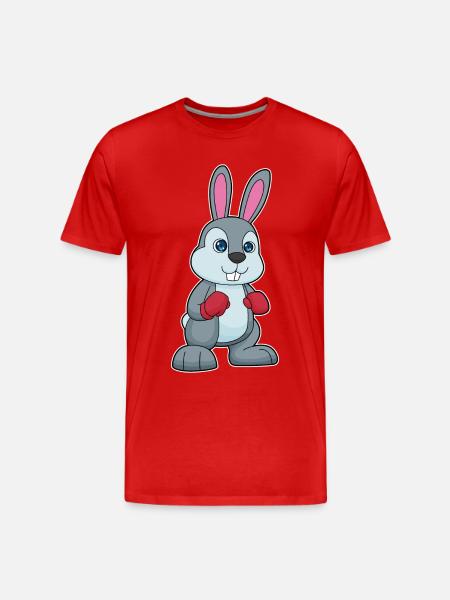 Hase Boxer Boxhandschuhe Boxen - Männer Premium Bio T-Shirt - Rot