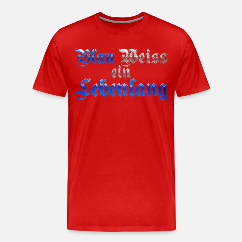 Blau Weiss ein Lebenlang - Männer Premium Bio T-Shirt - Rot