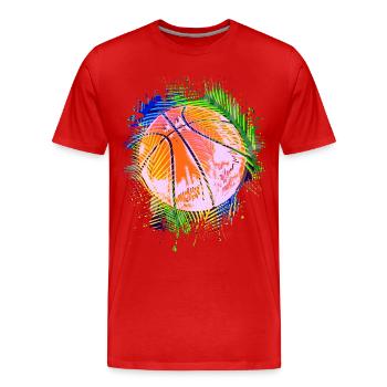 Retro Basketball - Basketballer Bunt - B-Ball - Men's Premium Organic T-Shirt - red - Front - Damien (186cm)
