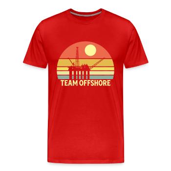 Team Off Shore - Men's Premium Organic T-Shirt - red - Front - Damien (186cm)