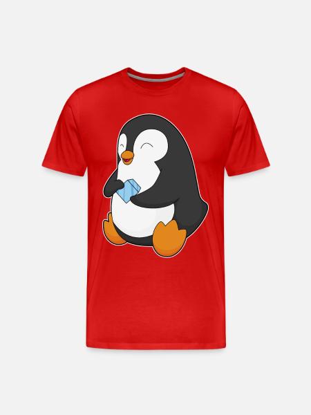 Penguin - Men's Premium Organic T-Shirt - red