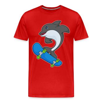 Delfin Skater Skateboard - T-shirt bio Premium Homme - rouge - Devant - Damien (186cm)