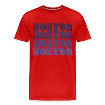Boston Block Grid Muster - Männer Premium Bio T-Shirt - Rot - Vorne - Damien (186cm)