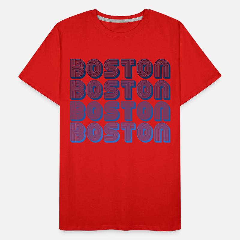 Boston Block Grid Pattern Men's Premium Organic T-Shirt