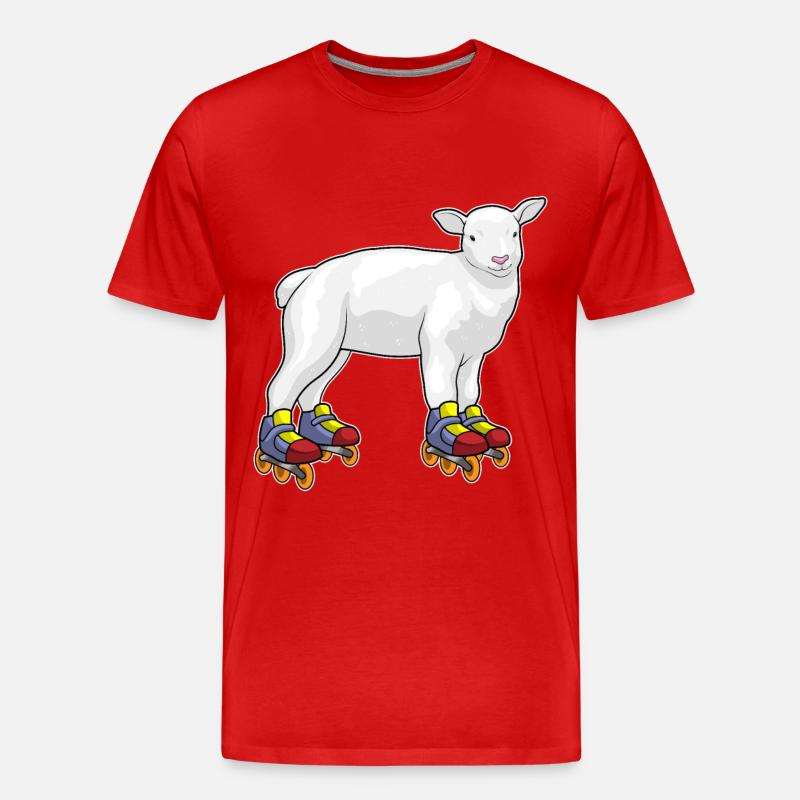 Lamm Inline skating Inline skates - Männer Premium Bio T-Shirt - Rot