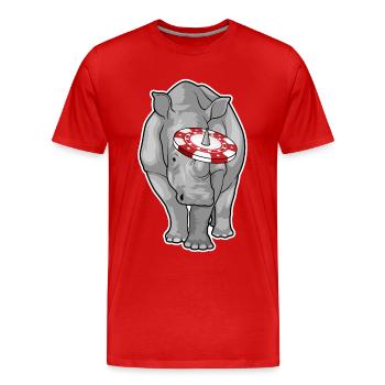 Jetons de poker Rhino Poker - T-shirt bio Premium Homme - rouge - Devant - Damien (186cm)