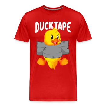 Duck Tape | Entenküken mit Duct Tape - Männer Premium Bio T-Shirt - Rot - Vorne - Damien (186cm)