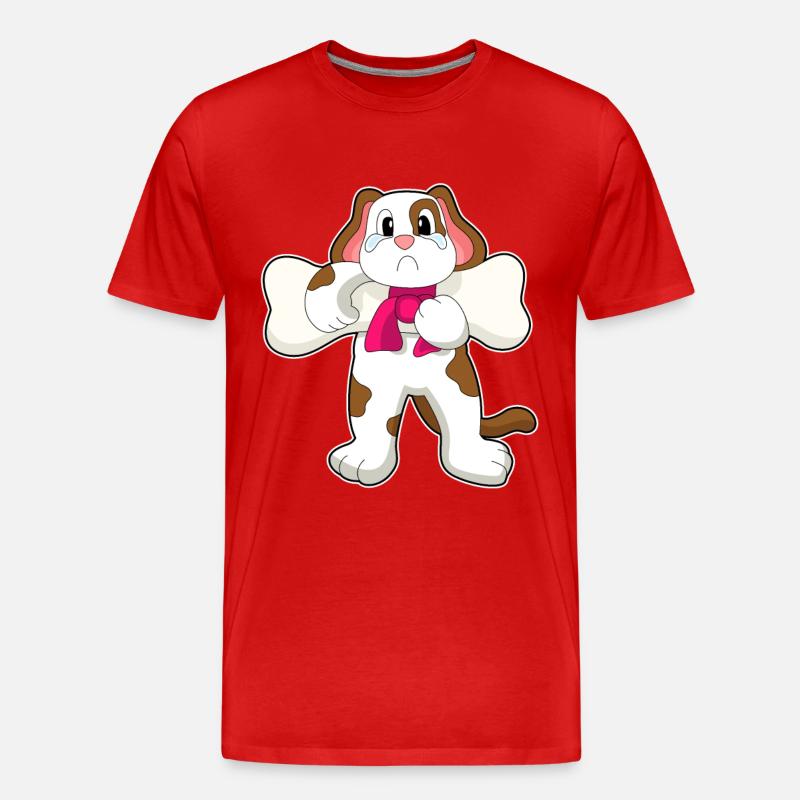 Hund Knochen Krafttraining - Männer Premium Bio T-Shirt - Rot