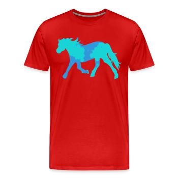 Cool Pferde Islandpferde Pferdeliebe Ross - Männer Premium Bio T-Shirt - Rot - Vorne - Damien (186cm)