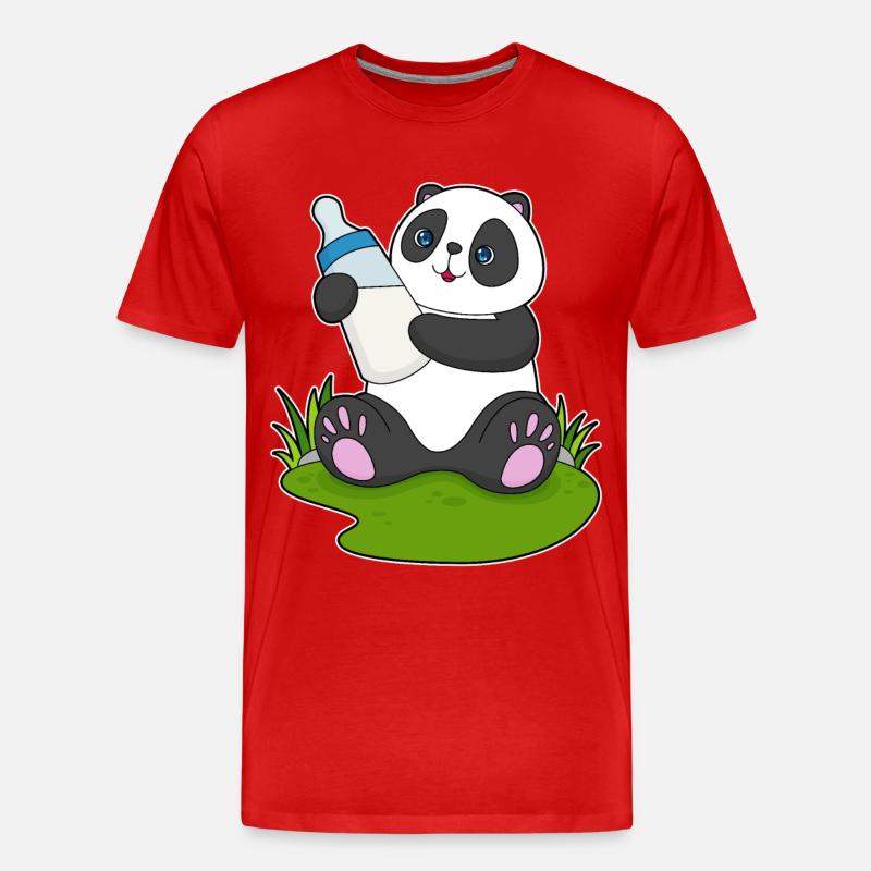 Bouteille de lait Panda - T-shirt bio Premium Homme - rouge