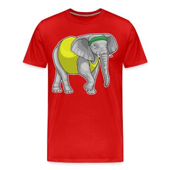 Elephant Jogger Jogging Sport - T-shirt bio Premium Homme - rouge - Devant - Damien (186cm)