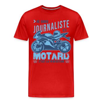 motard parfait journaliste parfait - T-shirt bio Premium Homme - rouge - Devant - Damien (186cm)