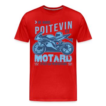 motard parfait poitevin parfait - T-shirt bio Premium Homme - rouge - Devant - Damien (186cm)