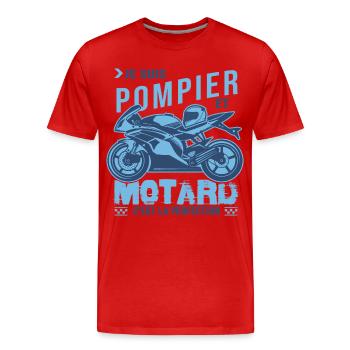 motard parfait pompier parfait - T-shirt bio Premium Homme - rouge - Devant - Damien (186cm)