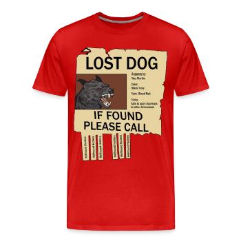 Hellhound disparu - T-shirt bio Premium Homme - rouge - Devant - Damien (186cm)
