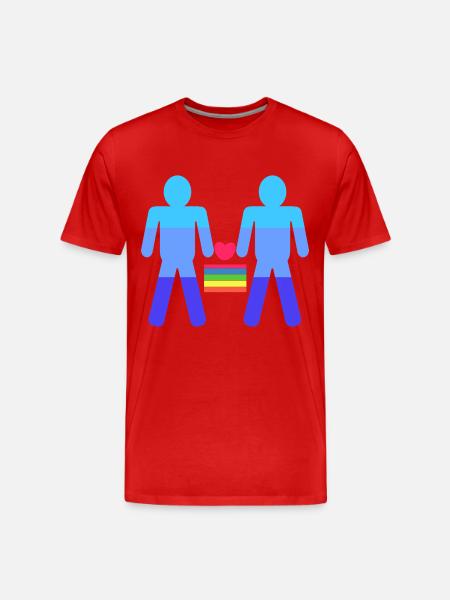 Heart Lgbt Same-sex marriage rainbow - Men's Premium Organic T-Shirt - red