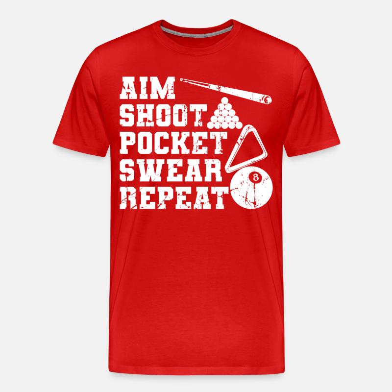 Witziger Billard Spruch - Männer Premium Bio T-Shirt - Rot