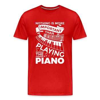 Klavier Motivation - Männer Premium Bio T-Shirt - Rot - Vorne - Damien (186cm)