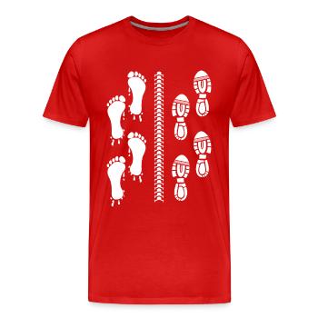 Lustiges Triathlon Design - Männer Premium Bio T-Shirt - Rot - Vorne - Damien (186cm)