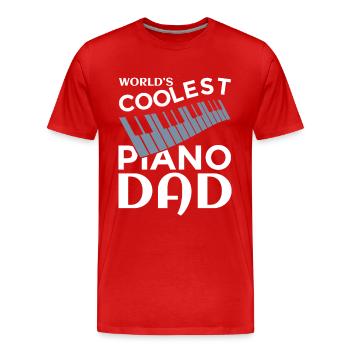 Pianist Papa - Men's Premium Organic T-Shirt - red - Front - Damien (186cm)